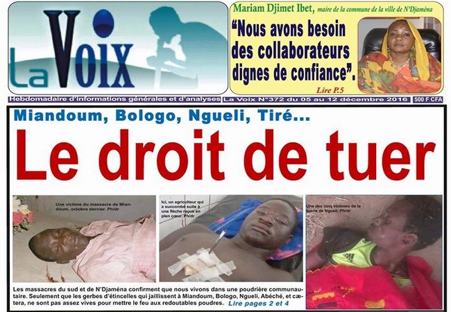 Tchad: après Miandoum, Bologo, N’Gueli, Tiré et Mongo, les forces claniques du régime ont encore tiré et tué à Goré selon la CTDDH