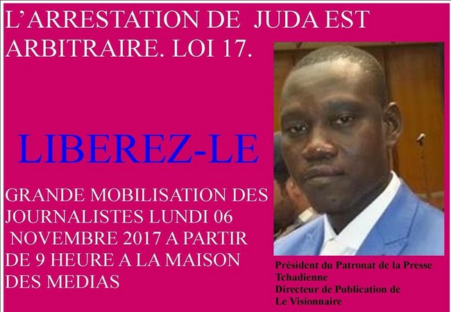 Tchad: mobilisation des journalistes pour exiger la libération de Juda