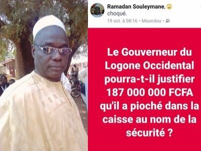 Tchad: à Moundou, un huissier de justice en prison pour avoir accusé le gouverneur du Logone occidental d’avoir « pioché 187 millions dans la caisse au nom de la sécurité »